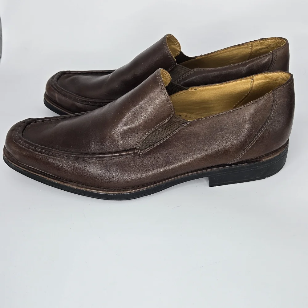 SANDRO Leather Loafers Soft Comfort Gel Dark Brown Mens US 10.5‎ D